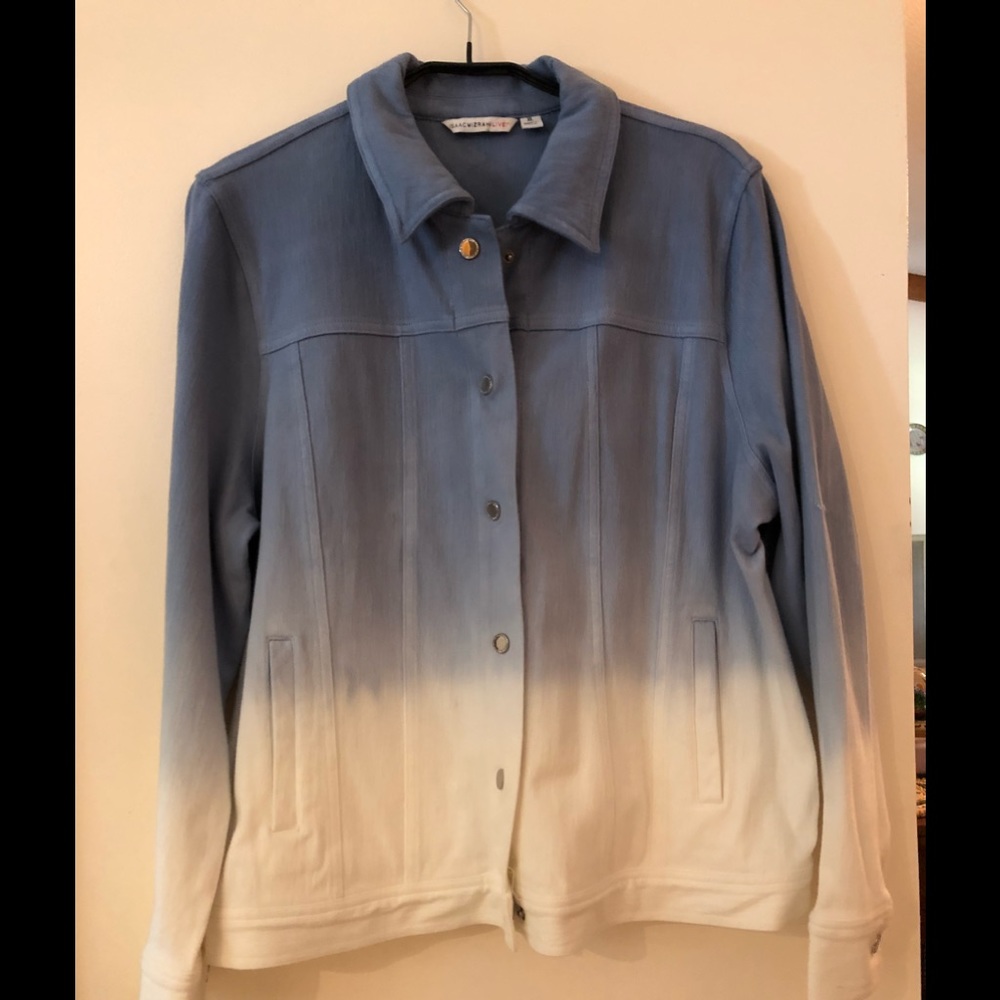ISAAC MIZRAHI SOFT BRUSHED COTTON JACKET